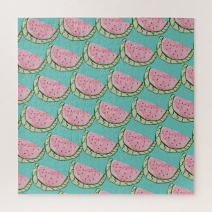 Aquarell-Wassermelonen-Doodle-Muster  Puzzle
