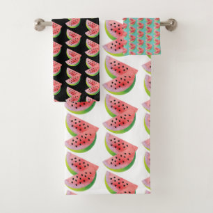 Aquarell-Wassermelonen-Paar Sommer-Teal-Muster  Badhandtuch Set