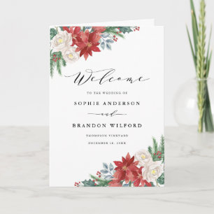 Aquarell-Weihnachten Floral Winter Hochzeitsbrosch Programm