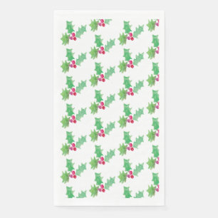 Aquarell-Weihnachts-Beeren-Handbemaltes-Muster Serviette