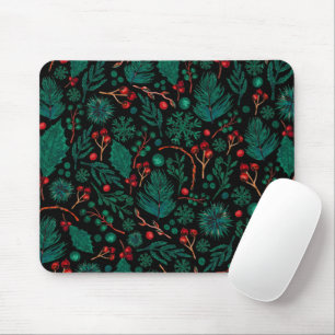 Aquarell-Weihnachts-Blumenmuster Mauspad