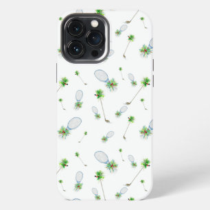 Aquarell-Weihnachts-Golfschläger und Tennisschläge iPhone 13 Pro Max Hülle