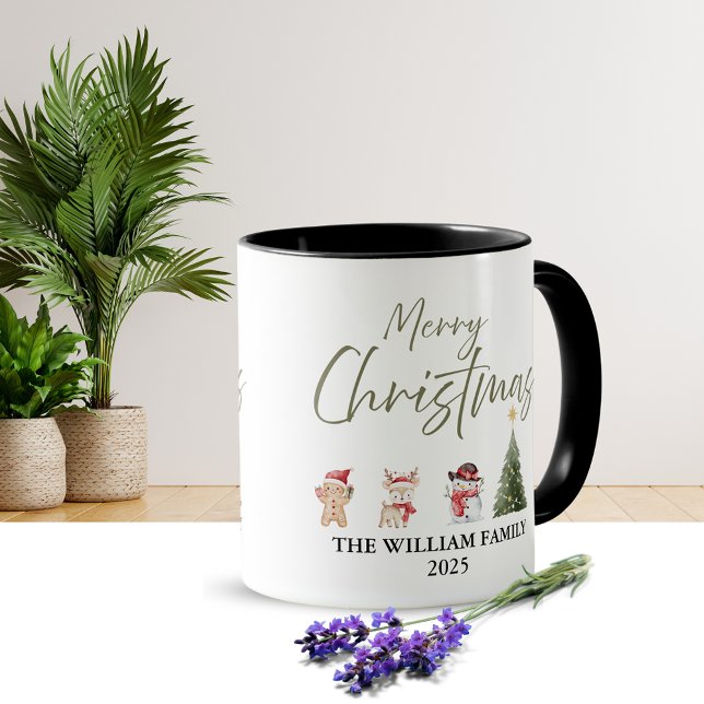 Aquarell-Weihnachts-Kaffeetasse Tasse (Christmal design)