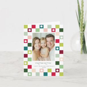 Aquarell-Weihnachts-Karo-Sterne-Design Feiertagskarte