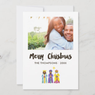Aquarell-Weihnachts-Nativitäts-Foto Karte