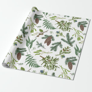 Aquarell-Weihnachts-Natur- und Waldillustration  Geschenkpapier