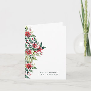Aquarell-Weihnachts-Poinsettie Foto Maßgeschne Feiertagskarte