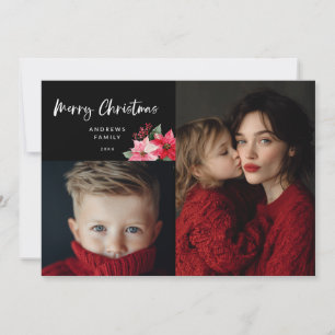 Aquarell-Weihnachts-Poinsettien-Design Ankündigung
