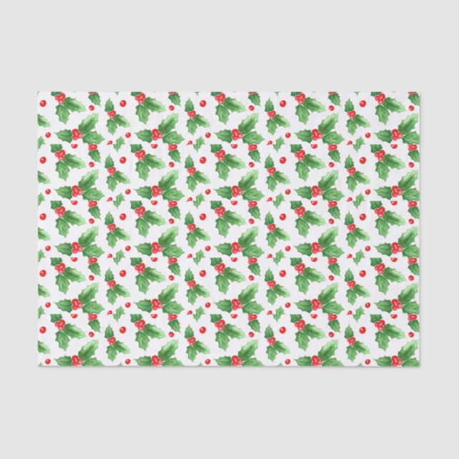 Aquarell-Weihnachts-und neues Jahr-Dekorationen Seidenpapier (Vorderseite)