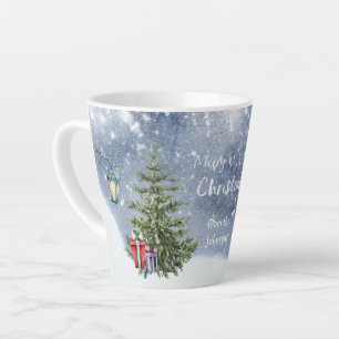Aquarell 🎄 Weihnachtsbaum Lantern Geschenke Milchtasse