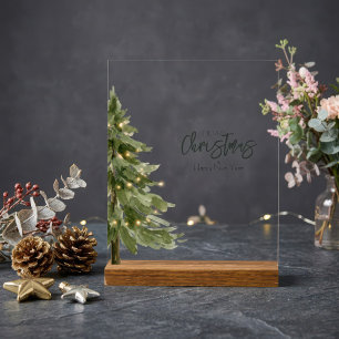 Aquarell-Weihnachtsbaum mit Feenlichtern Soft Acrylschild
