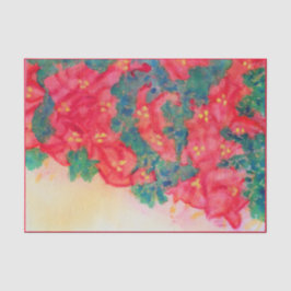 Aquarell-Weihnachtsbaum mit Poinsettias Seidenpapier