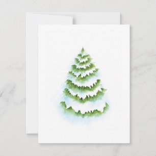 Aquarell-Weihnachtsbaum  Mitteilungskarte