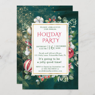 Aquarell, Weihnachtsbaumchen, Eukalyptus Einladung