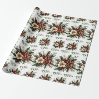 Aquarell-Weihnachtsblumen Geschenkpapier