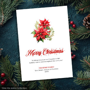 Aquarell-Weihnachtsbouquet moderne Grußkarte Feiertagskarte
