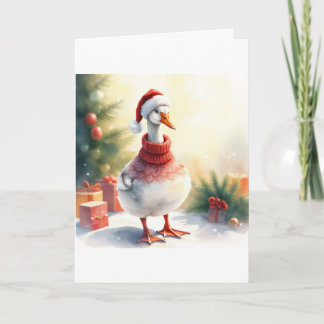 Aquarell-Weihnachtsente Karte