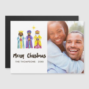 Aquarell Weihnachtsfoto Geburt Christi Magneteinladung