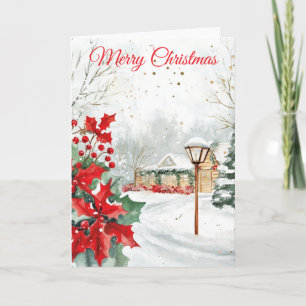 Aquarell-Weihnachtsgarten Feiertagskarte