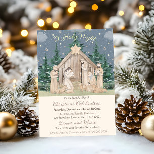 Aquarell-Weihnachtsgeburt Einladung