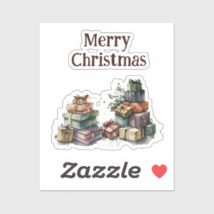 Aquarell-Weihnachtsgeschenke Aufkleber