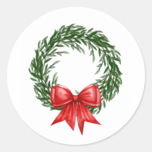 Aquarell-Weihnachtsgirlande-Aufkleber Runder Aufkleber