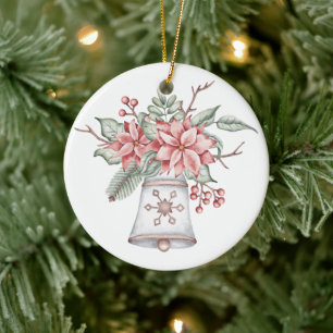 Aquarell-Weihnachtsglocke Keramik Ornament