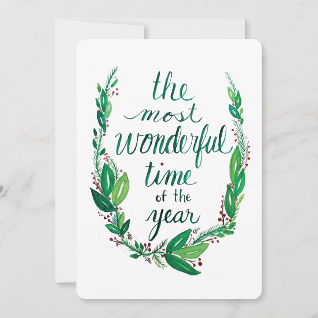 Aquarell-Weihnachtskarte Dankeskarte (Vorderseite)
