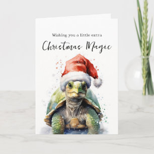 Aquarell Weihnachtskarte Exotic Tortoise Dankeskarte