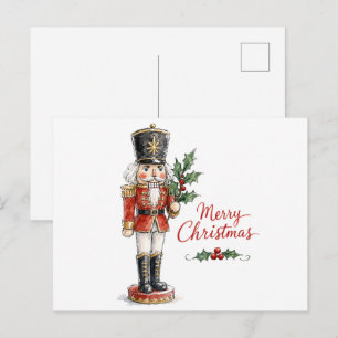 Aquarell-Weihnachtsnussknacker Postkarte