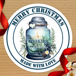 Aquarell-Weihnachtsplätzchen-Glas Runder Aufkleber