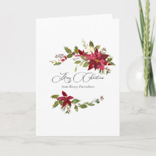 Aquarell-Weihnachtsstern Unternehmens-Weihnachtsgr Karte