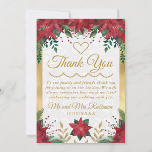 Aquarell-Weihnachtsstern-Weihnachten-Winterhochzei Dankeskarte