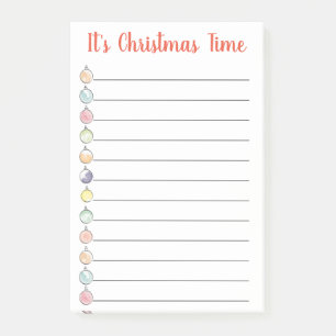 Aquarell-Weihnachtsverzierungen, zum der Liste zu Post-it Klebezettel