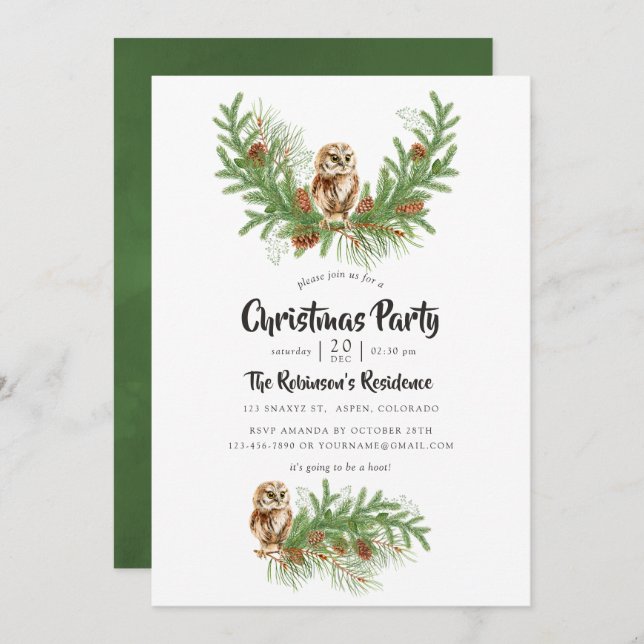 Aquarell Weihnachtsweihnachtsgebäck Party Einladung (Vorne/Hinten)