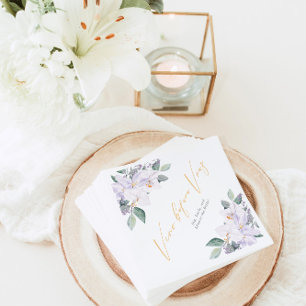 Aquarell Wein vor den Gelübden Blumen Brautparty Serviette