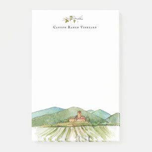 Aquarell-Weingut Winzerei Post-it Klebezettel
