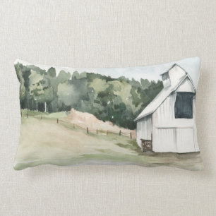 Aquarell-Weiß-Scheune Lendenkissen