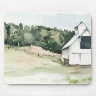 Aquarell-Weiß-Scheune Mousepad