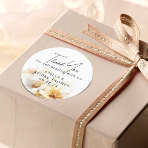 Aquarell Weiße Gott-Blumen-Brautparty Runder Aufkleber