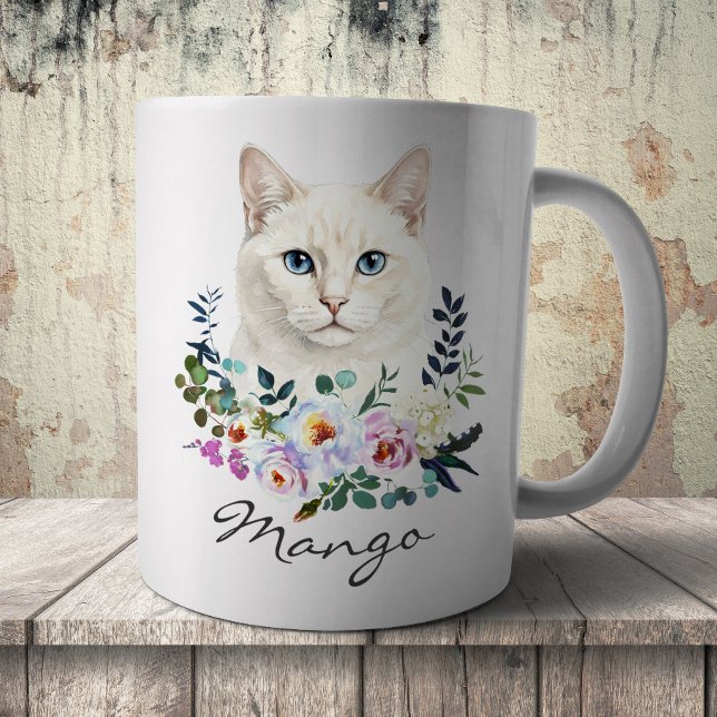 Aquarell Weiße Katze Kaffeetasse (Von Creator hochgeladen)