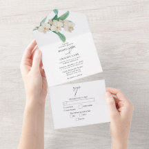 Aquarell Weiße Orchideen Florale Hochzeit