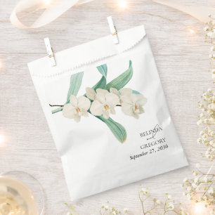 Aquarell Weiße Orchideen Florale Hochzeit Geschenktütchen