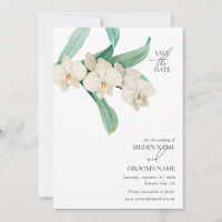 Aquarell Weiße Orchideen Florale Hochzeit