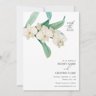 Aquarell Weiße Orchideen Florale Hochzeit Save The Date