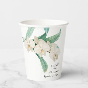 Aquarell Weiße Orchideen Florale Hochzeitsgeschenk Pappbecher