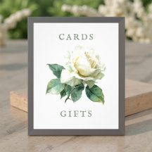 Aquarell Weiße Rosen Hochzeitskarten & Geschenke S