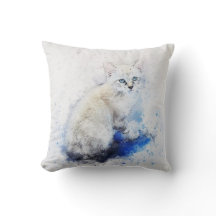 Aquarell Weißes Kätzchen