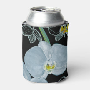 Aquarell-weißes Orchideen-Muster Dosenkühler