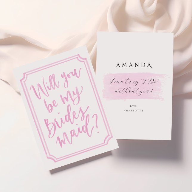 Aquarell Werden Sie meine überragende Vorschlagska Einladung (Bridesmaid Proposal Cards | Elegant & Modern Blush design | Personalized Bridesmaid Request)